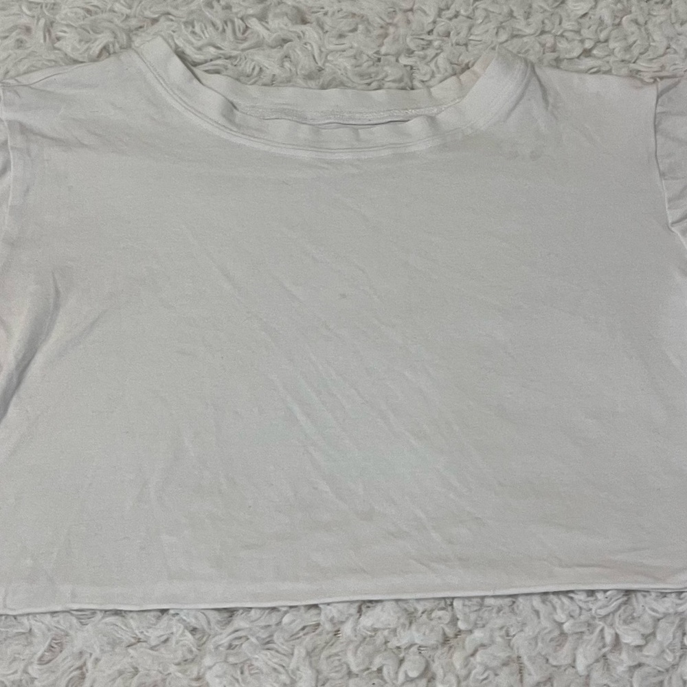 Bombshell Sportswear White Crop Tee